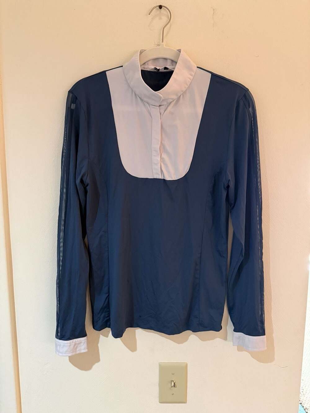 Harcour Equestrian Women’s L Navy White Long Sleeve Competition Show Shirt